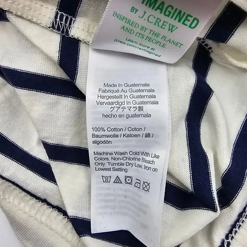 J. Crew Crewcuts Boys size XL Long Sleeve Stripe Jersey Hoodie Blue/Wh BK390 NEW